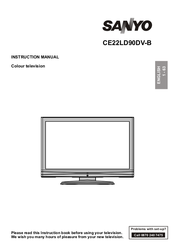 Sanyo CE22LD90DV Instruction Manual