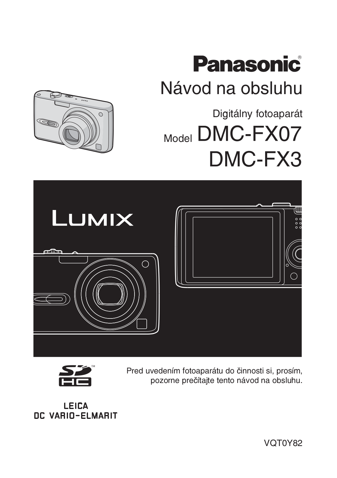 PANASONIC DMCFX12, DMCFX3, DMCFX07 User Manual