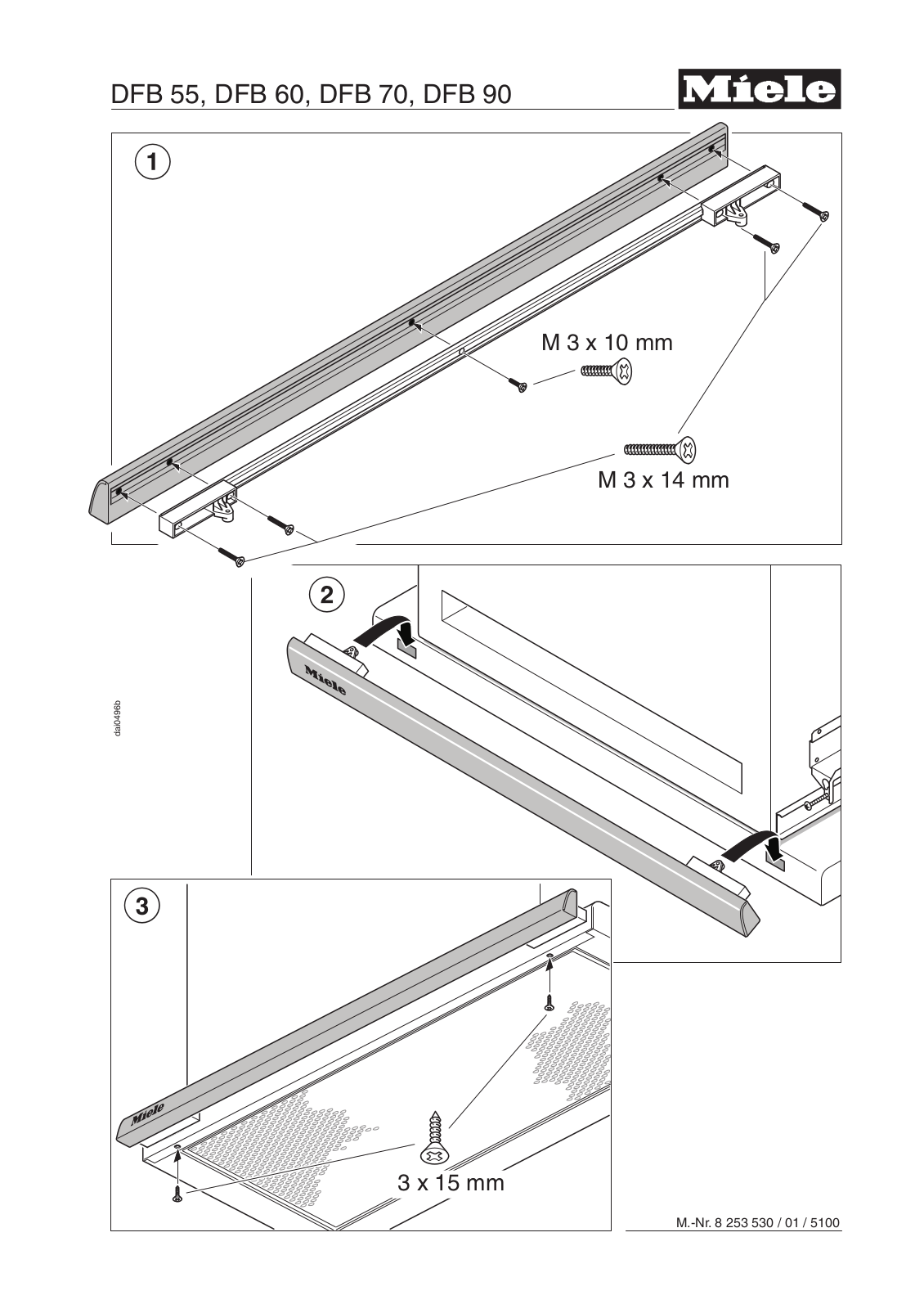 Miele DFB 55, DFB 60, DFB 70, DFB 90 Installation Instruction