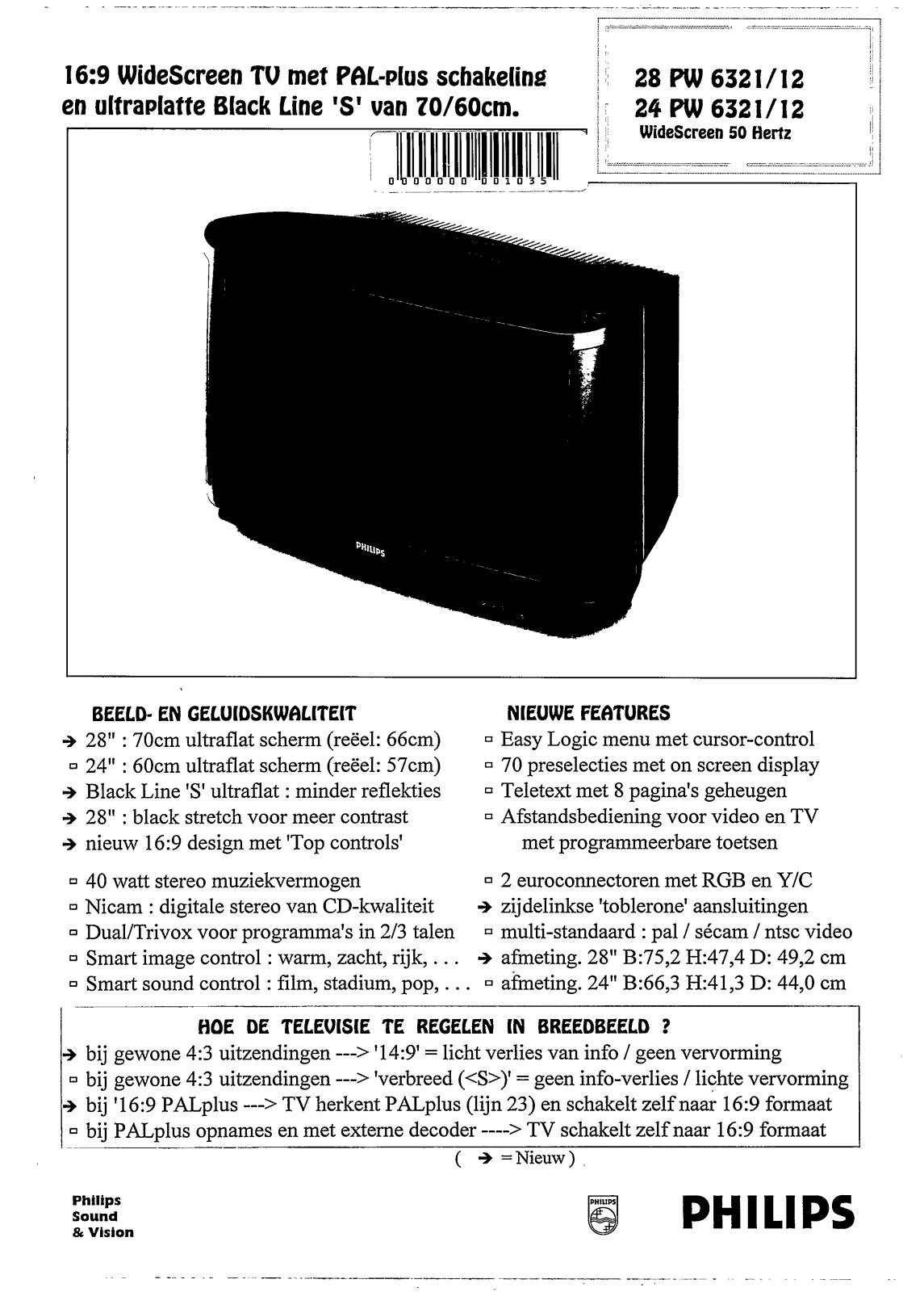 Philips 28PW6321/12 User Manual