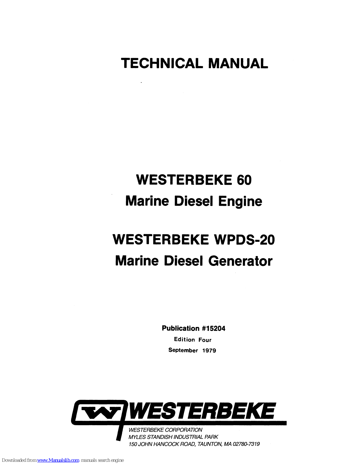 Westerbeke WPDS-20 Technical Manual - ManualMachine.com