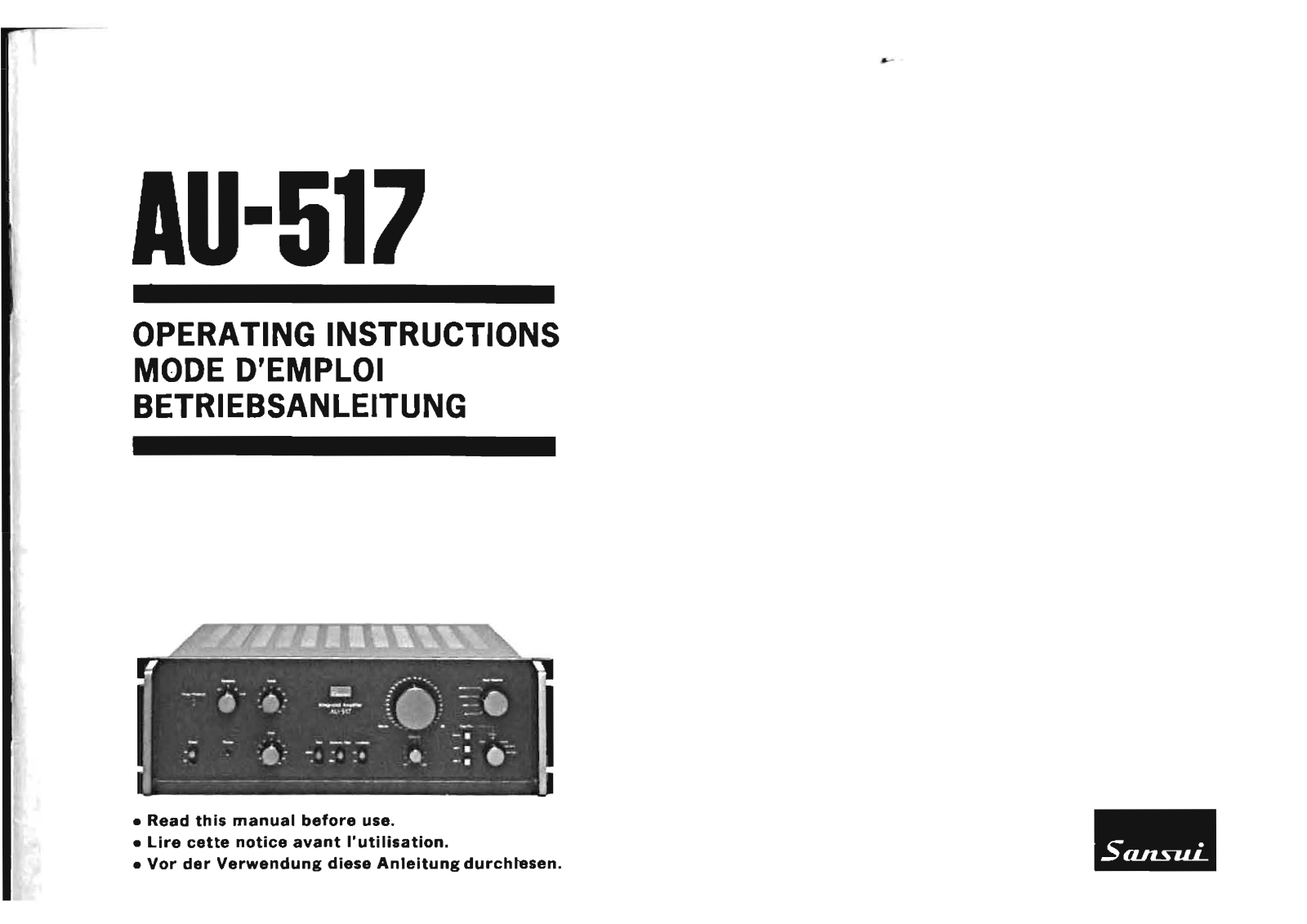 Sansui AU-517 Owners Manual