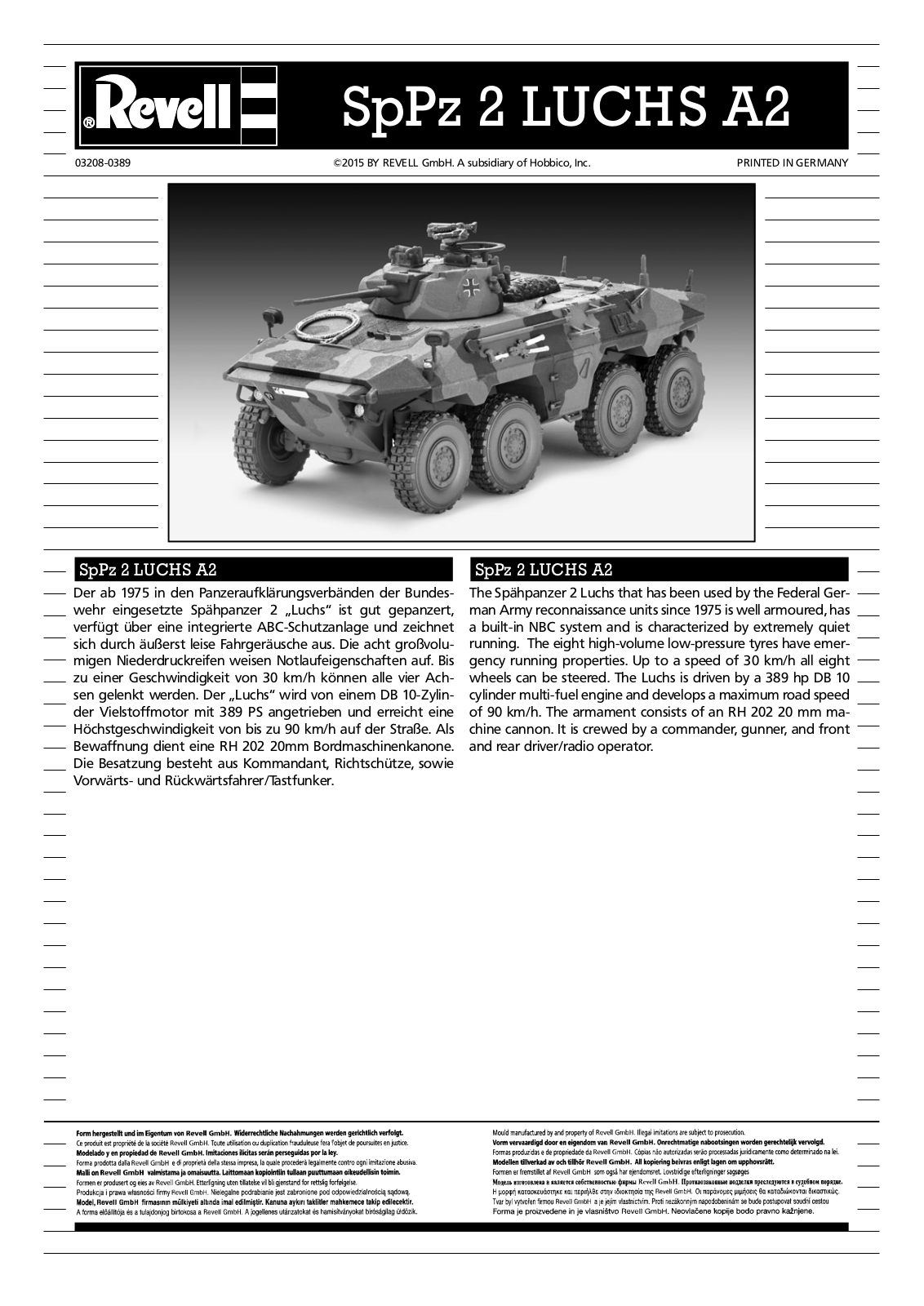 REVELL SpPz 2 LUCHS A2 Assembly Manual