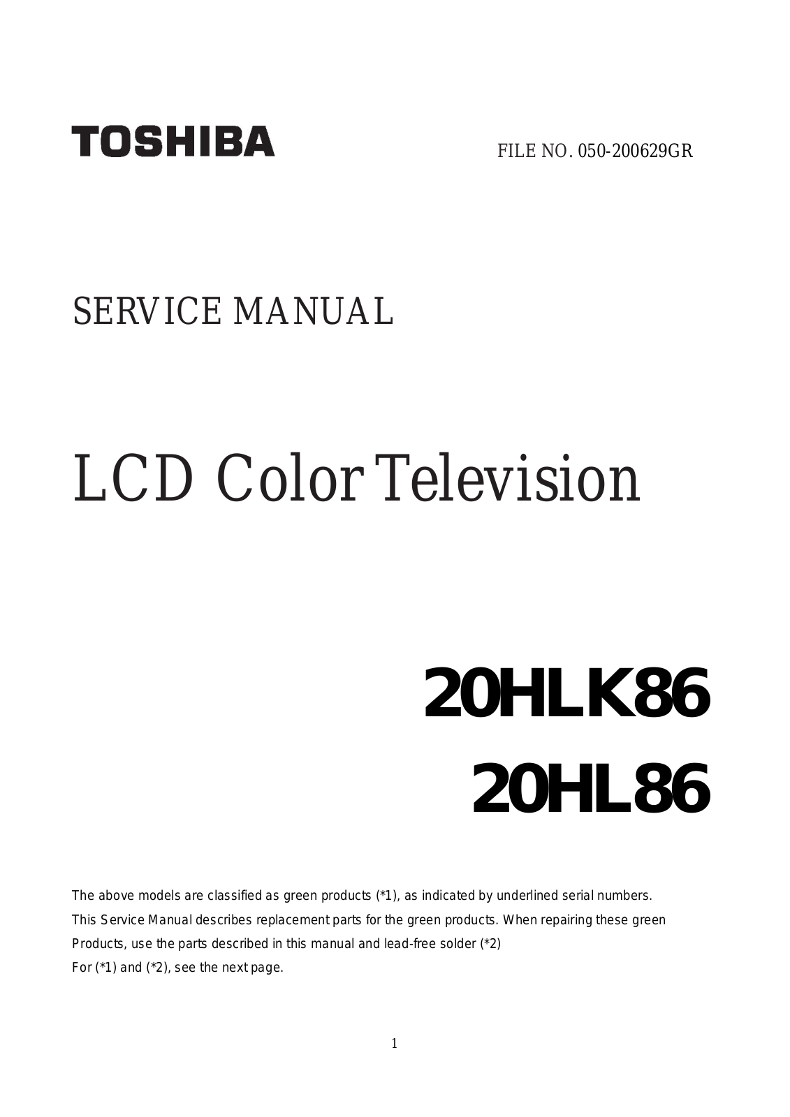 Toshiba T20WH8 Schematic