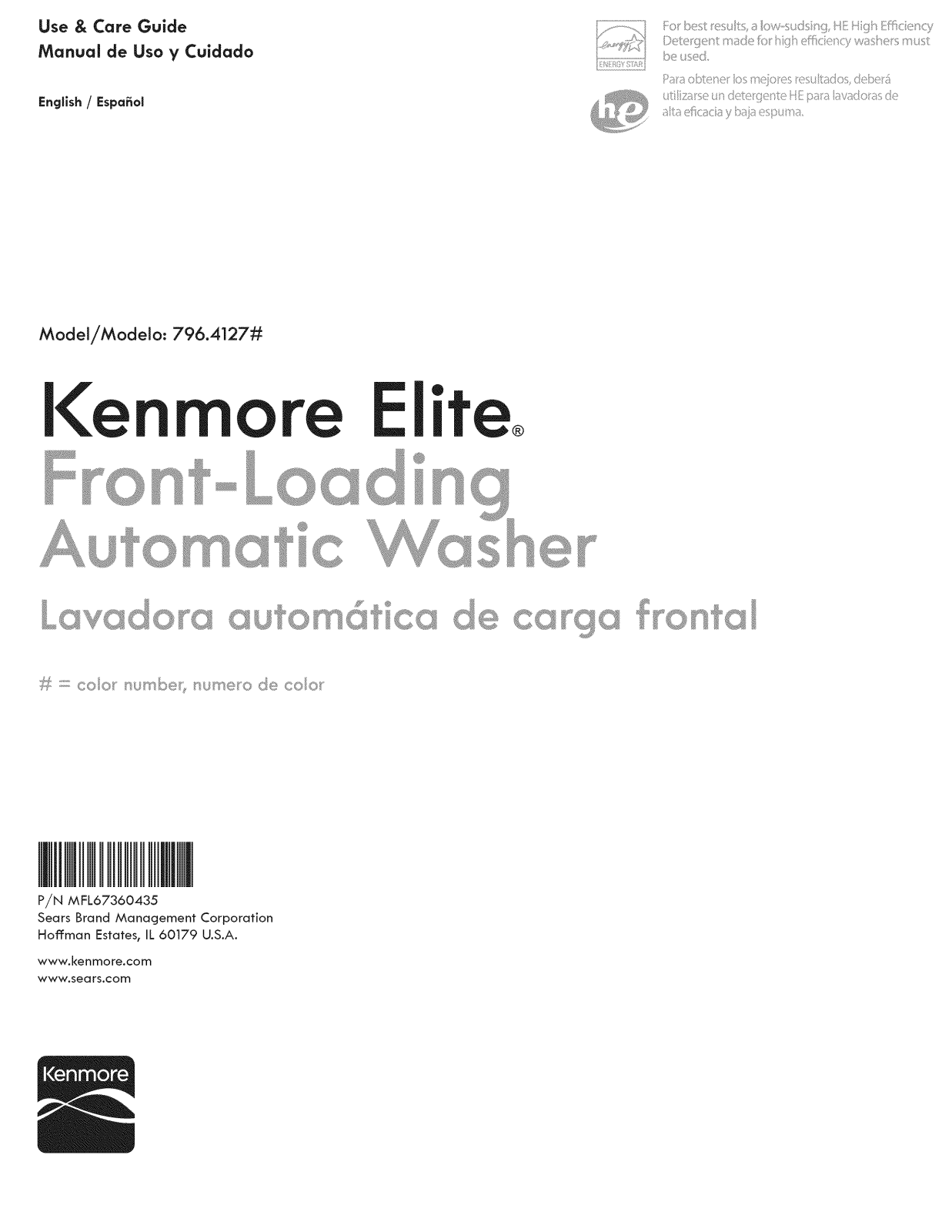 Kenmore Elite 79641272211, 79641272210 Owner’s Manual