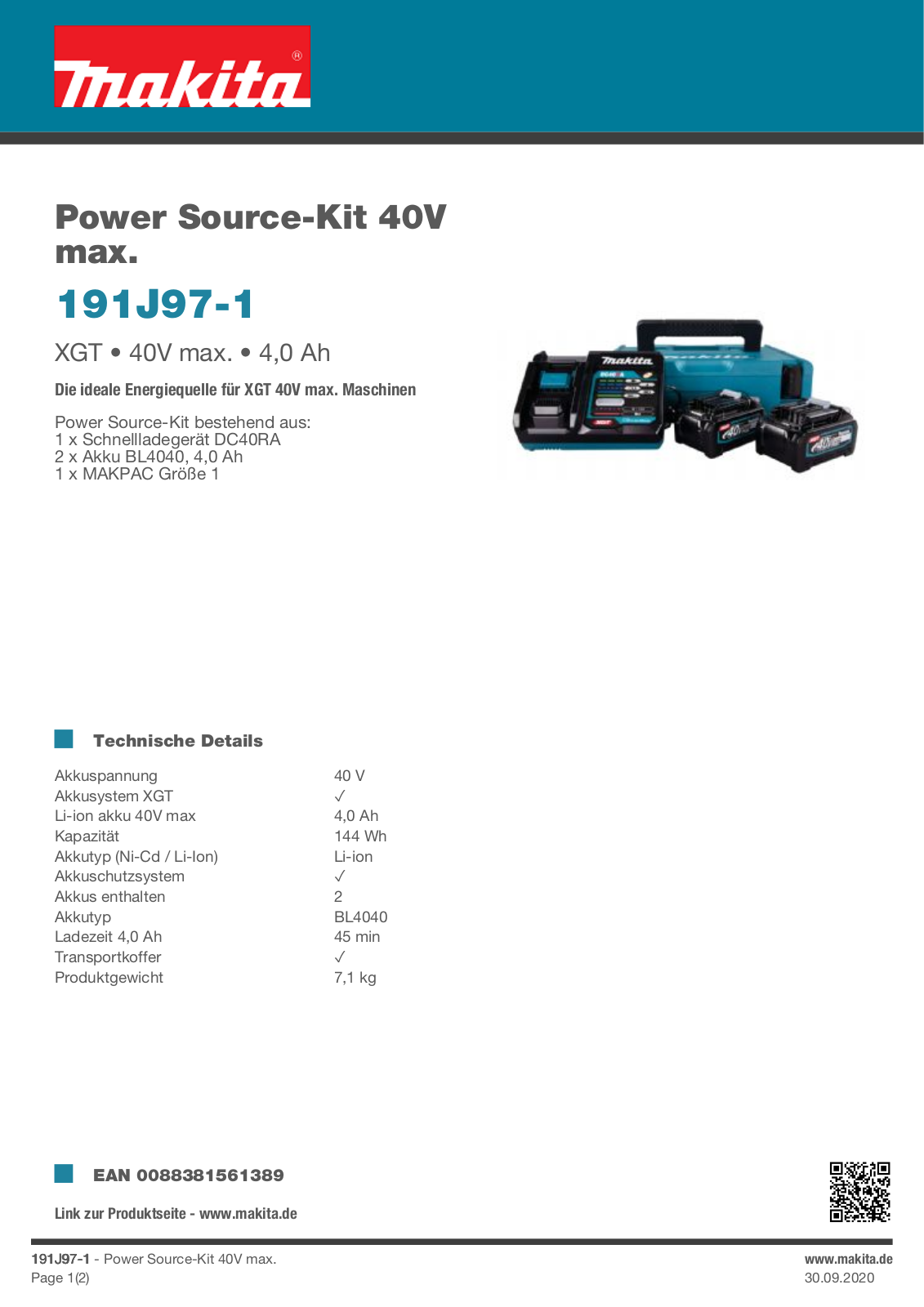 Makita 191J97-1 Produkt information