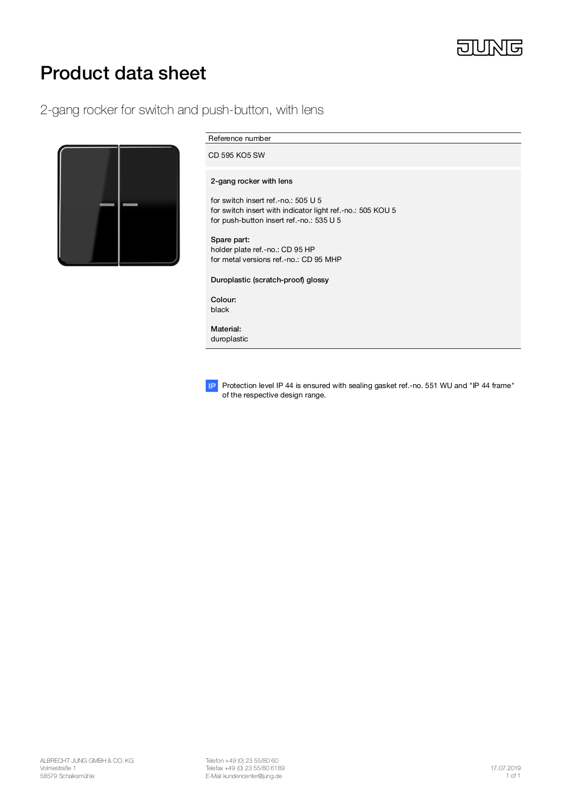 Jung CD 595 KO5 SW User Manual