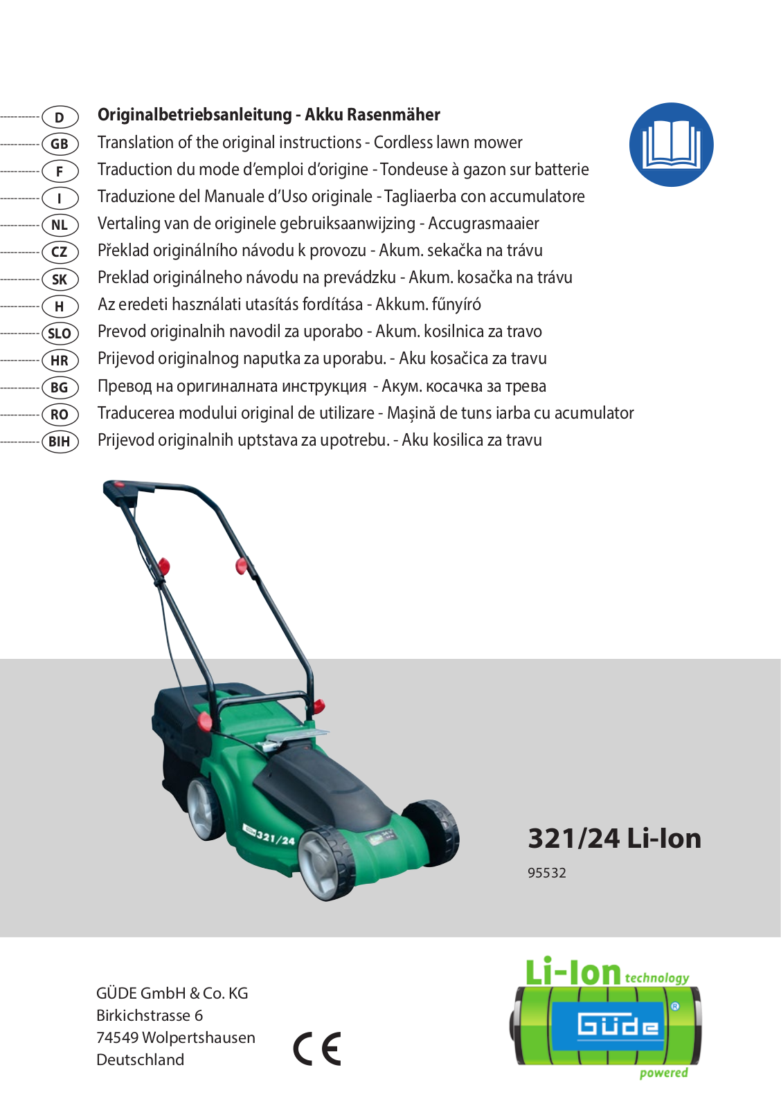 Güde 321-24 LI-ION User Manual