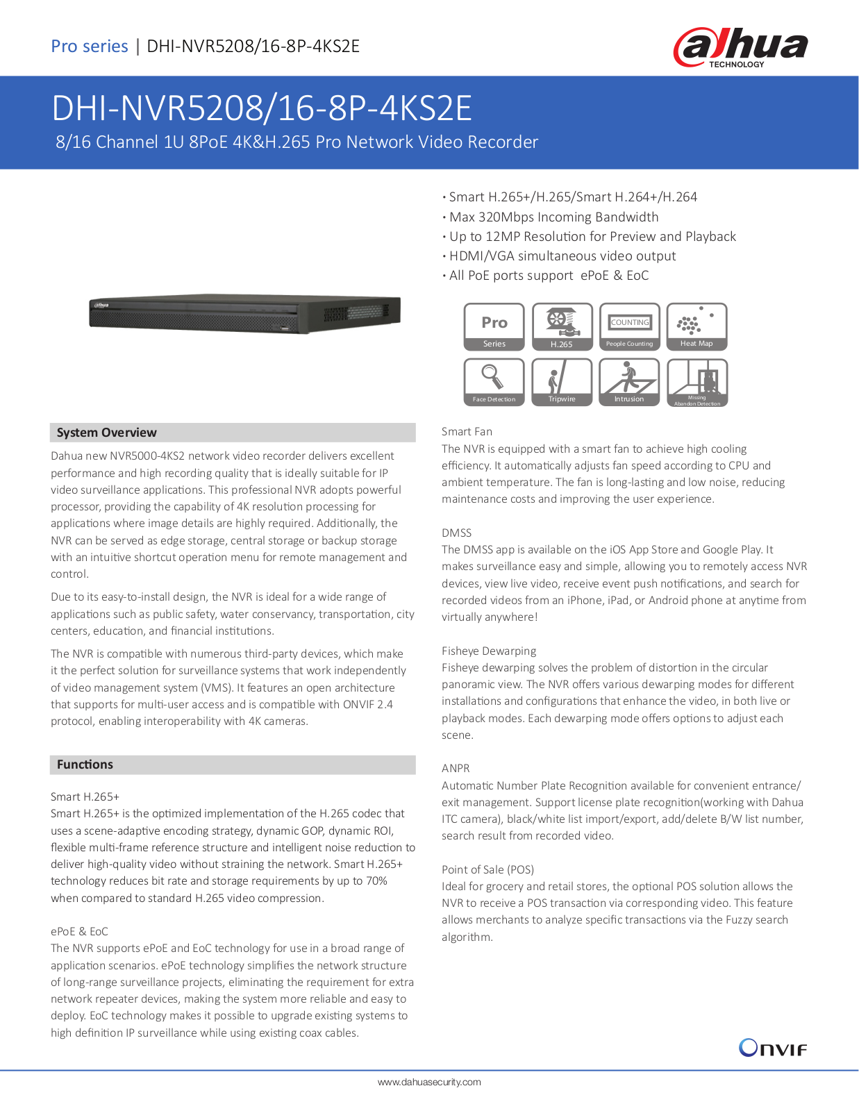 Dahua DHI-NVR5208-8P-4KS2 User Manual