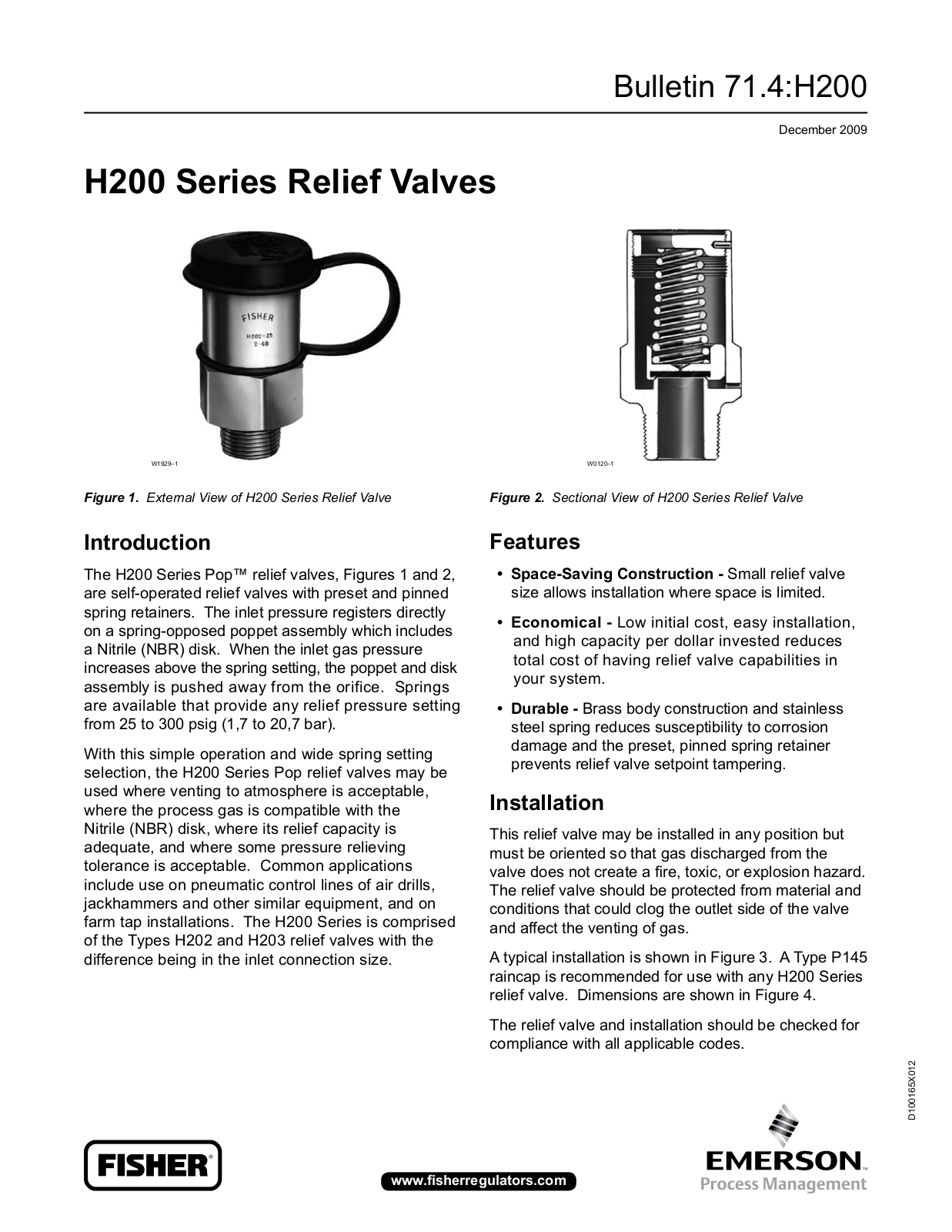 Emerson H200 Data Sheet