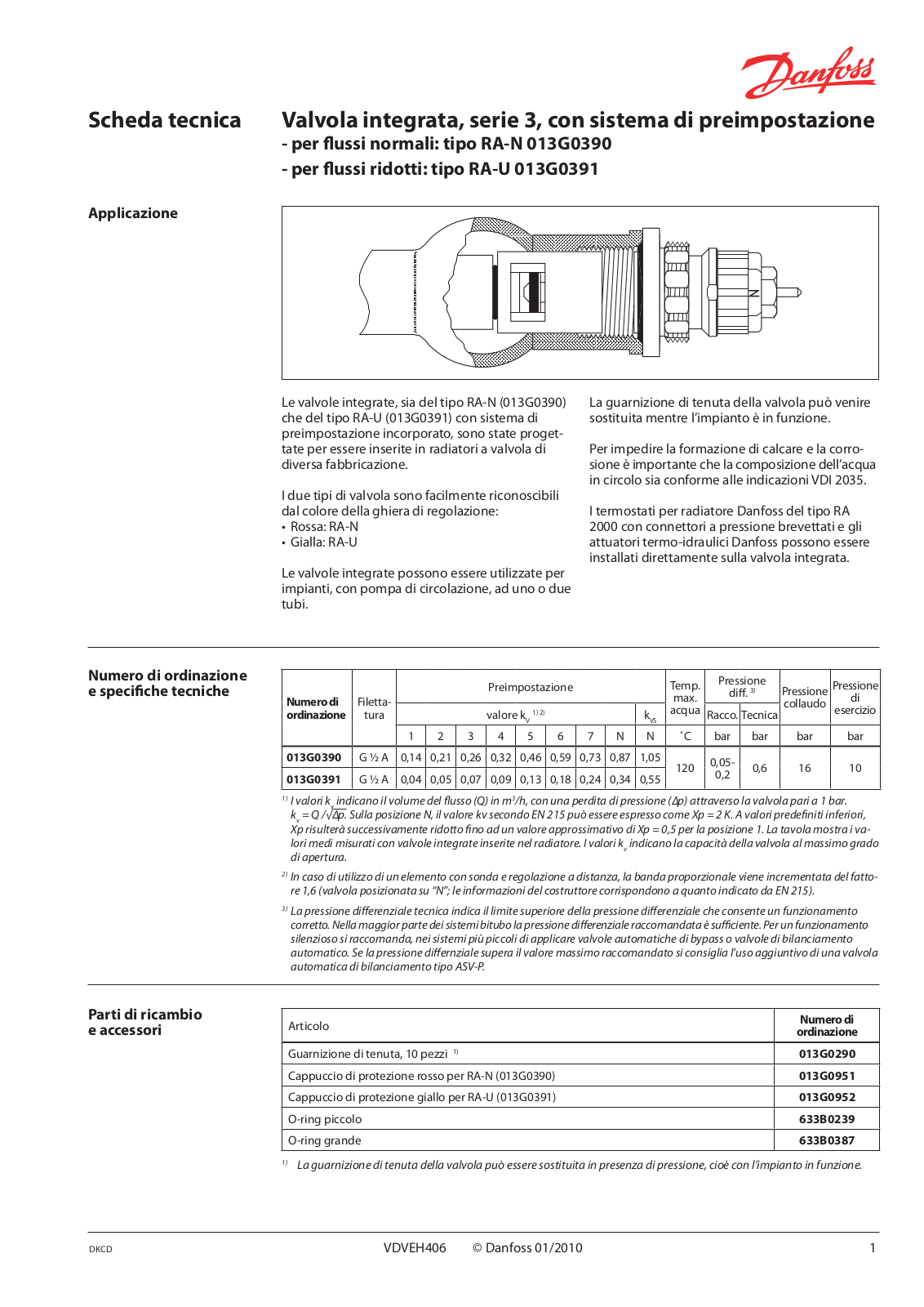 Danfoss RA-N 013G0390, RA-U 013G0391 Data sheet