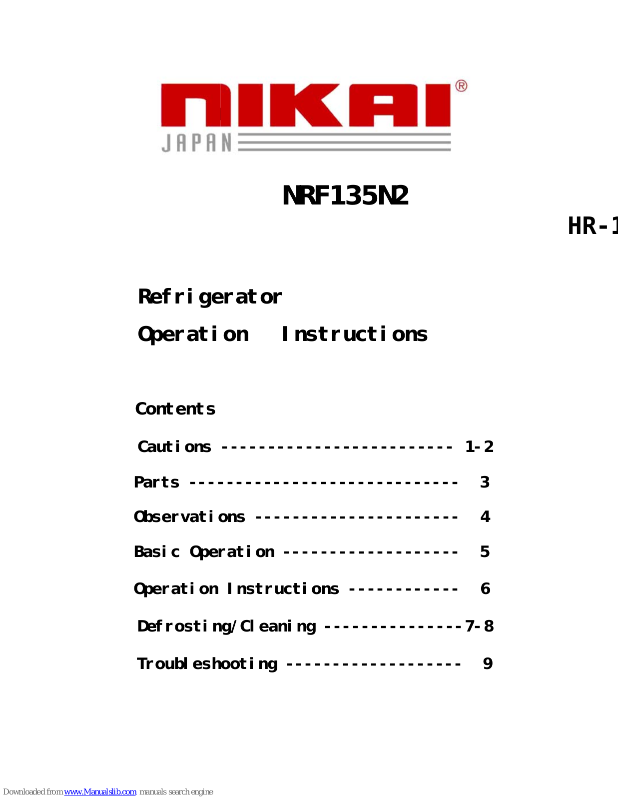 Haier NRF135N2 Instructions Manual