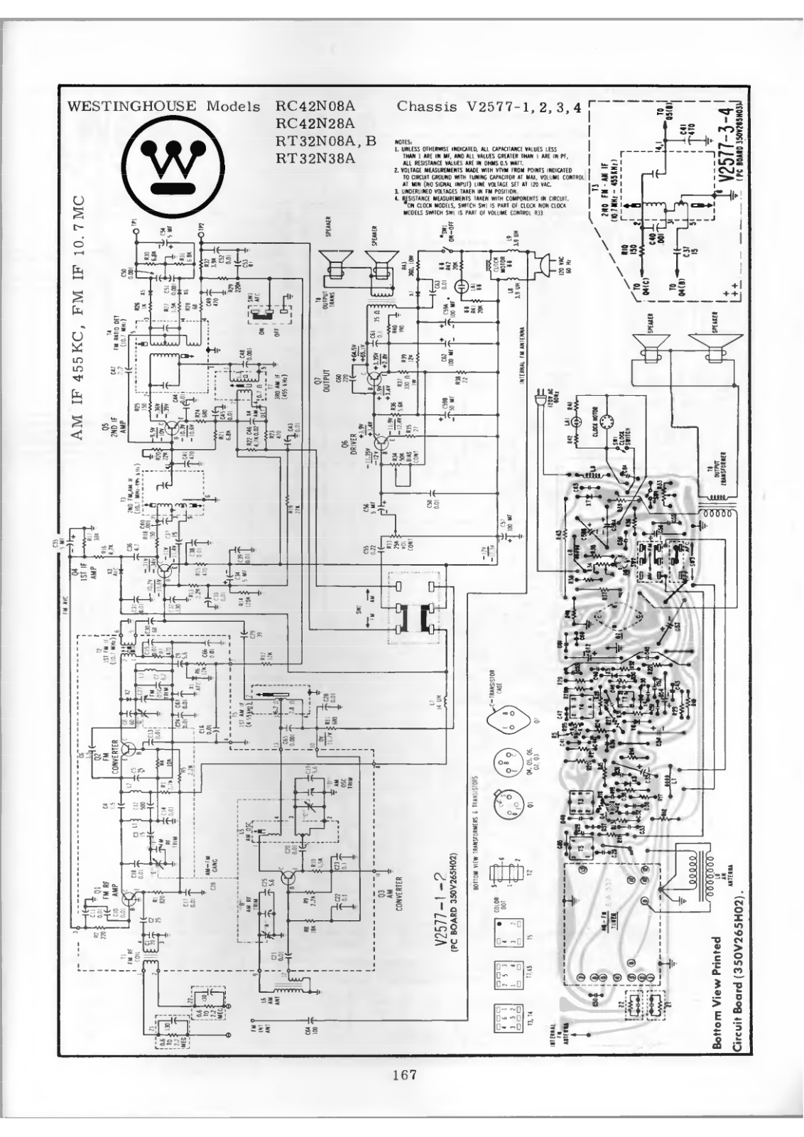 Westinghouse RC42N08A, RC42N28A, RT32N08A-B, RT32N38A Schematic