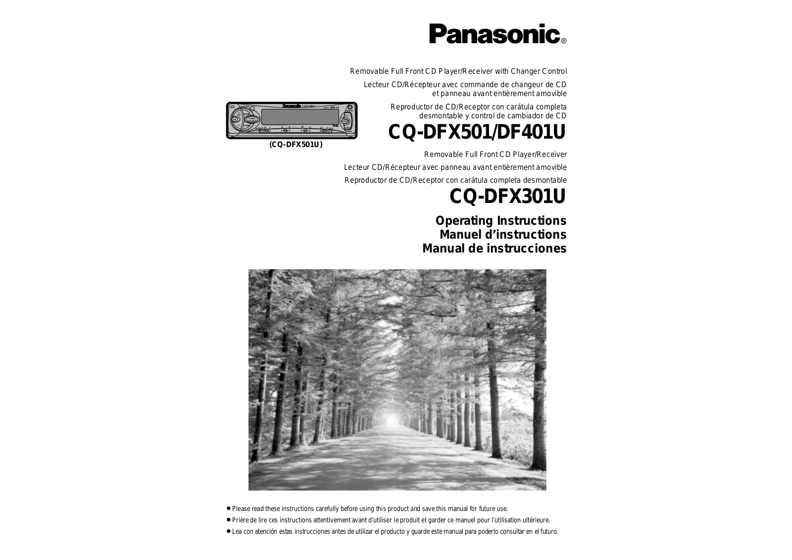 Panasonic CQ-DF401U Operating Instructions