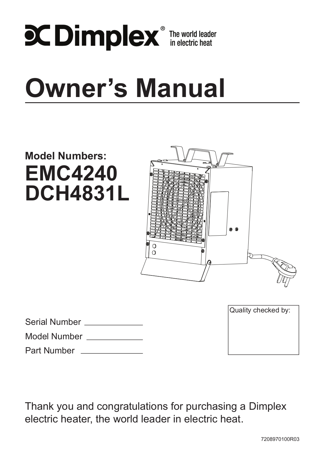 Dimplex EMC4240 User Manual