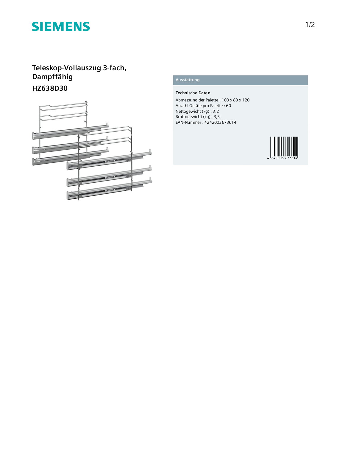 Siemens HZ638D30 User Manual