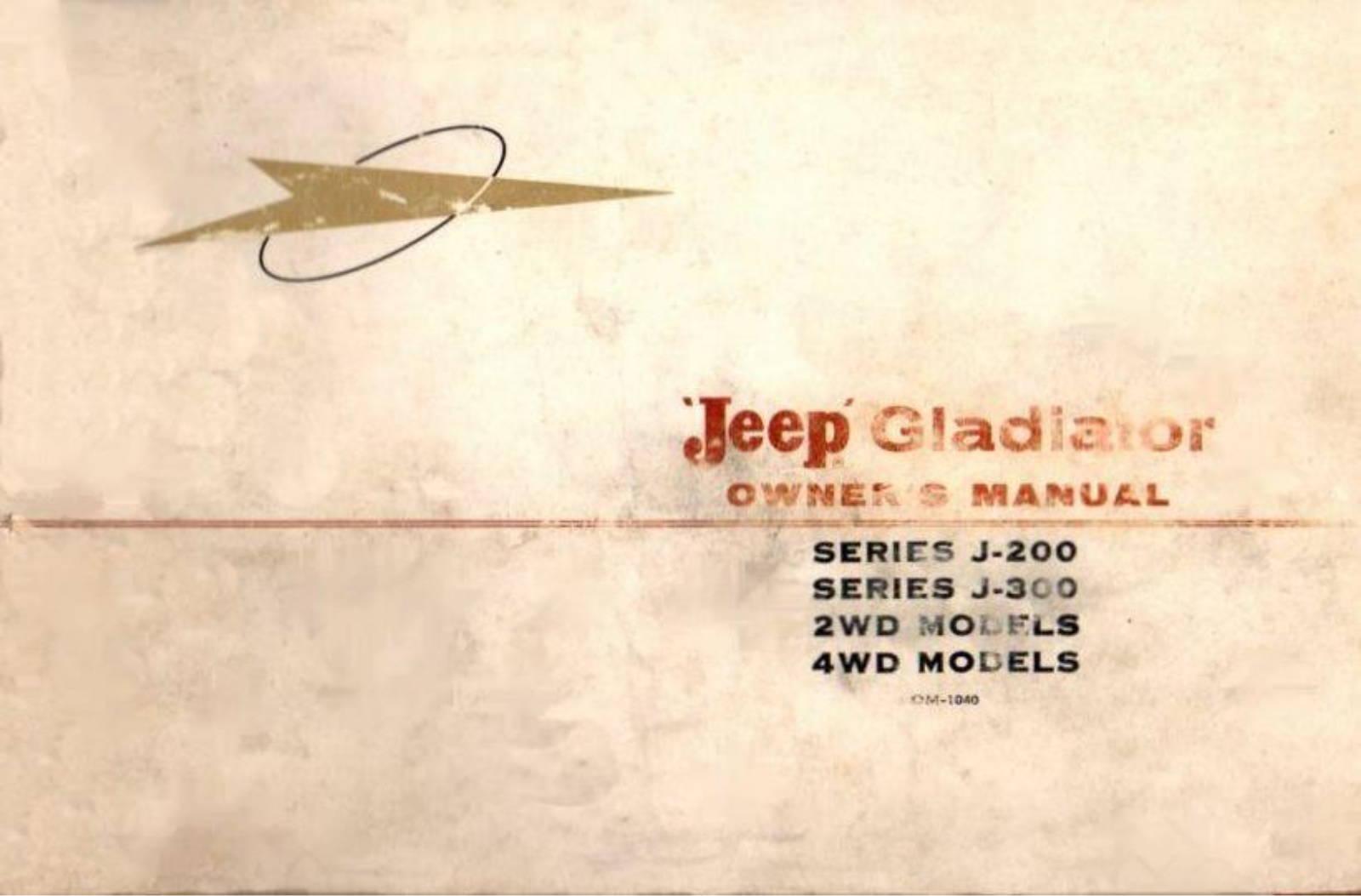 Jeep Gladiator 1963 Operating Instructions