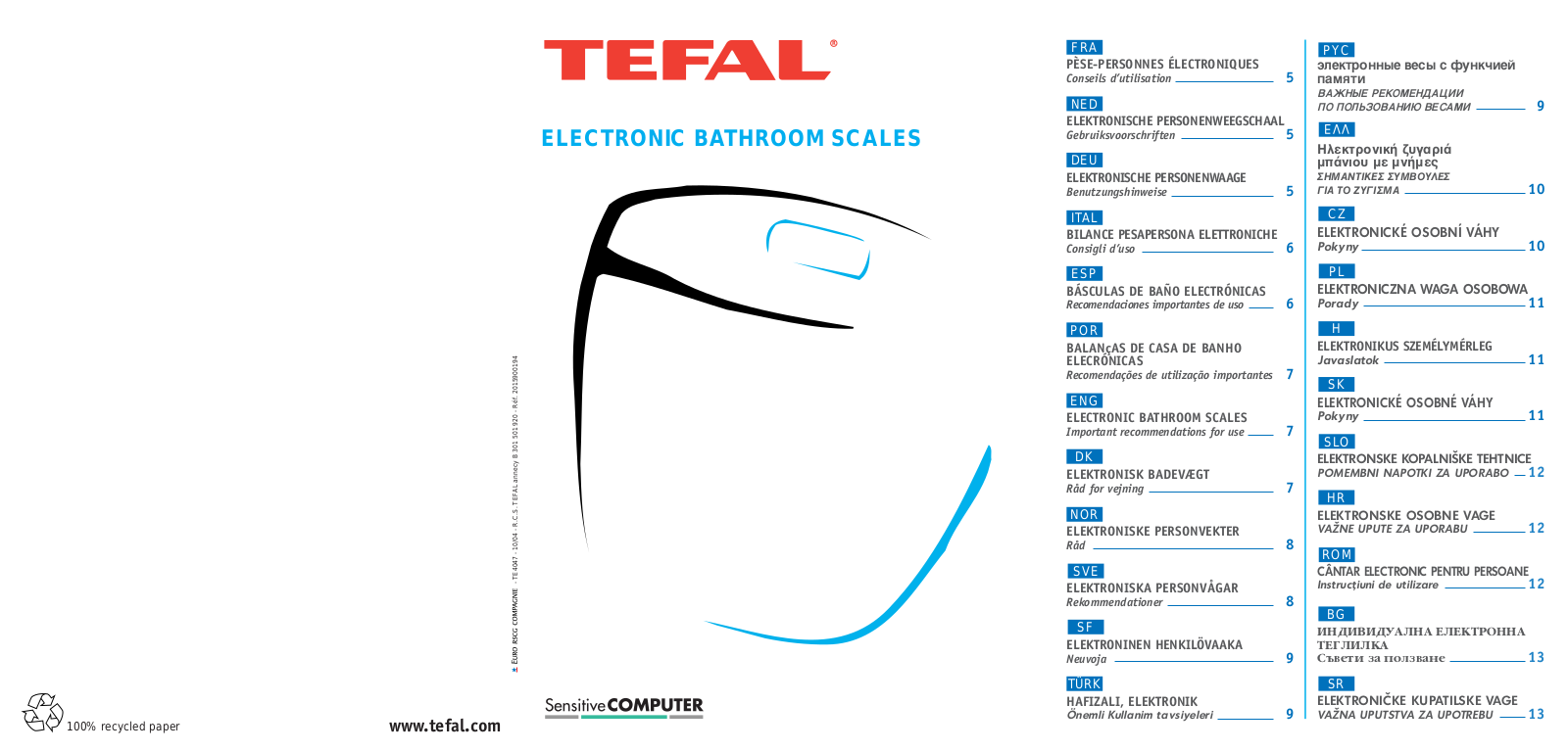 Tefal PP 1015B0 Sense User Manual