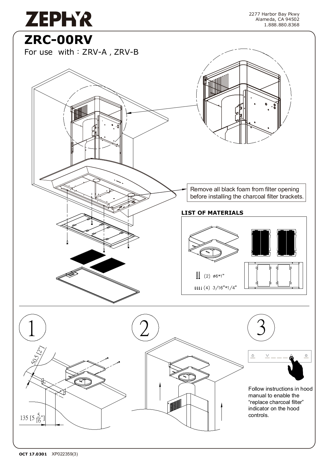 Zephyr ZRVE30BGC User Manual