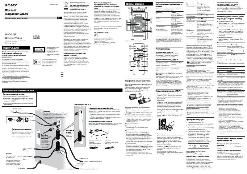 Sony MHC-EC77 User Manual