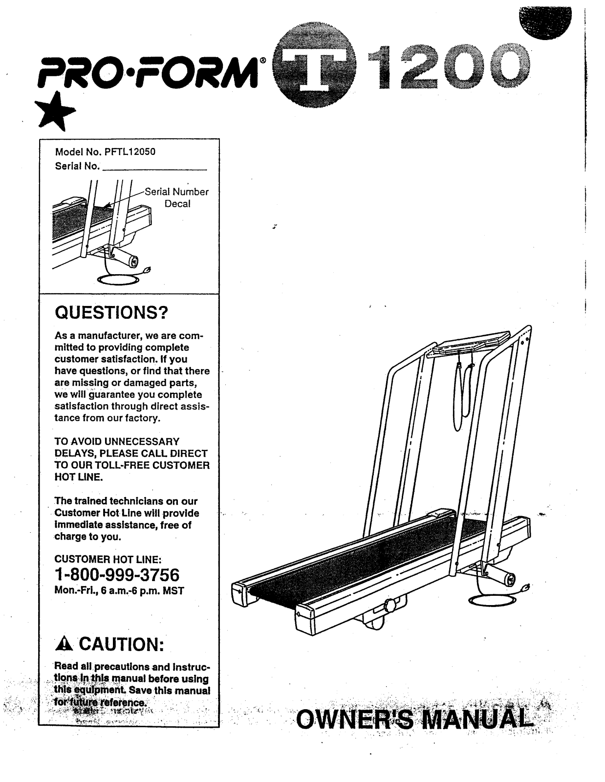 ProForm PFTL12050 User Manual