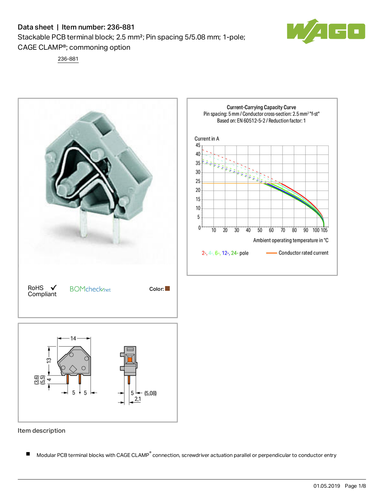 Wago 236-881 Data Sheet