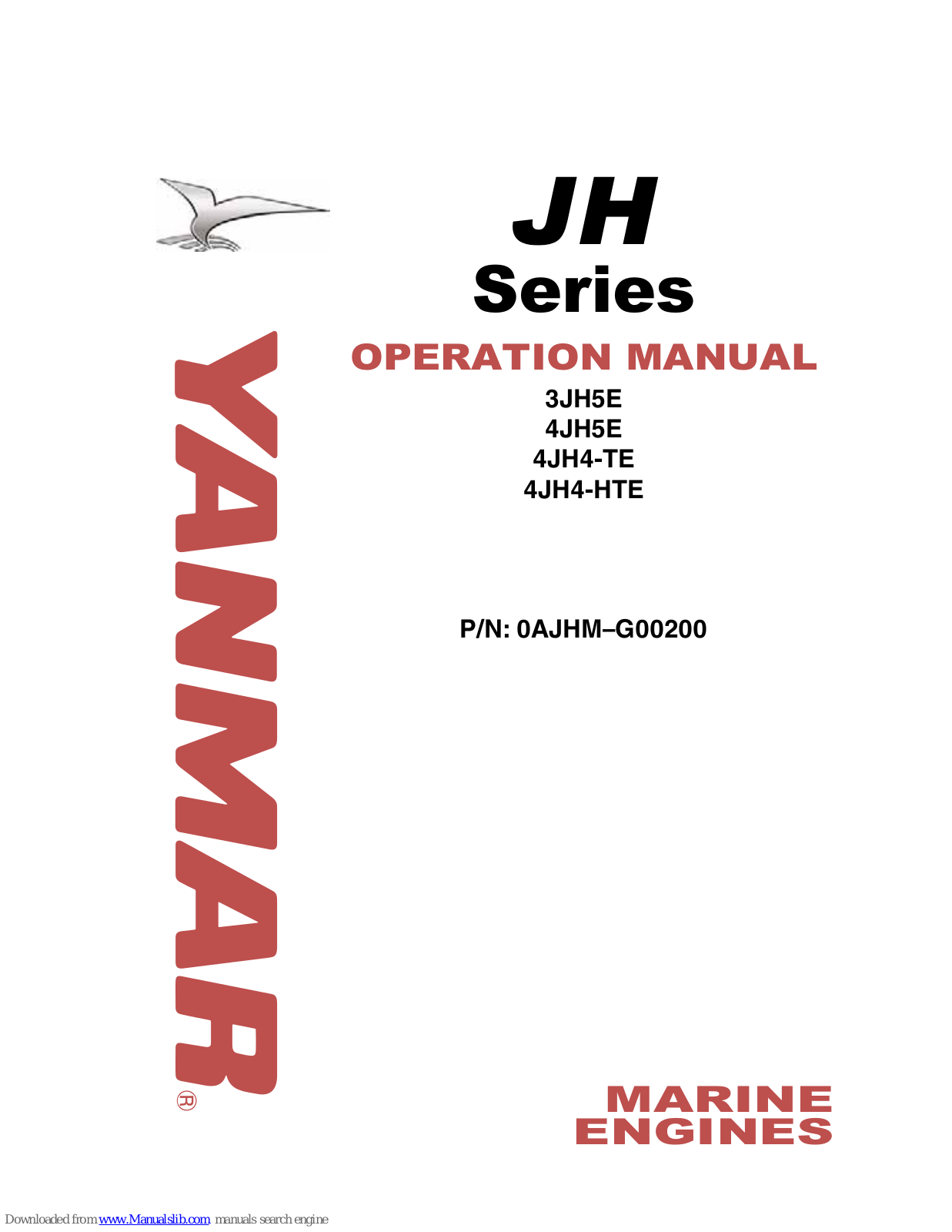 Yanmar 3JH5E, 4JH4-TE, 4JH5E, 4JH4-HTE Operation Manual