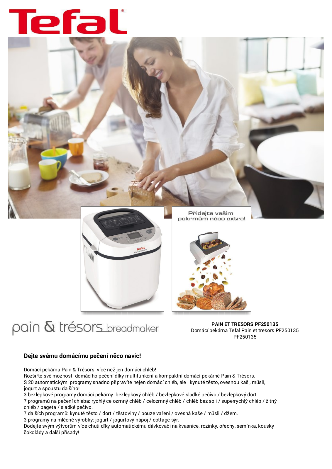 Tefal PAIN ET TRESORS PF250135 User Manual