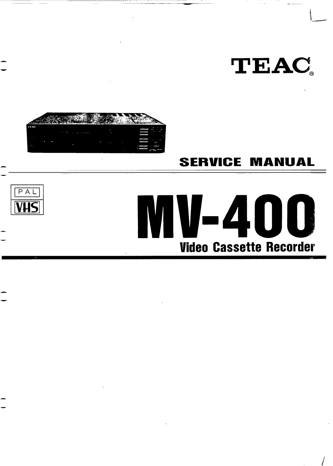 TEAC MV-400 Service manual