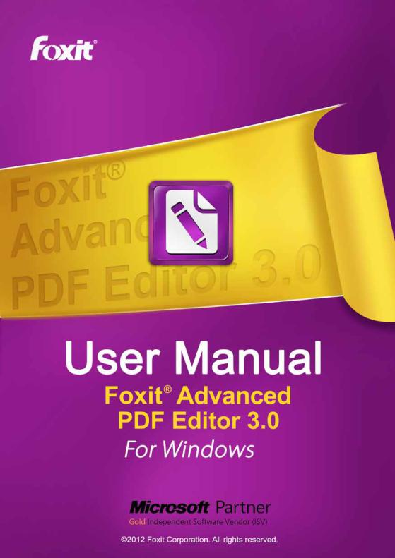 Foxit Advanced PDF Editor User Manual