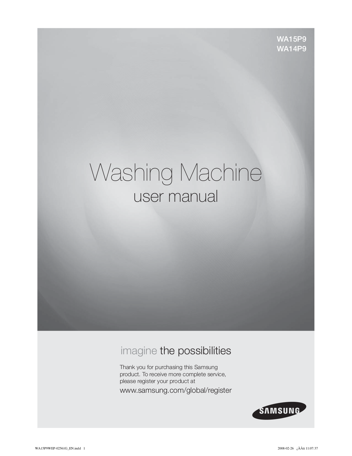 Samsung WA15P9, WA15P9WEP User Manual