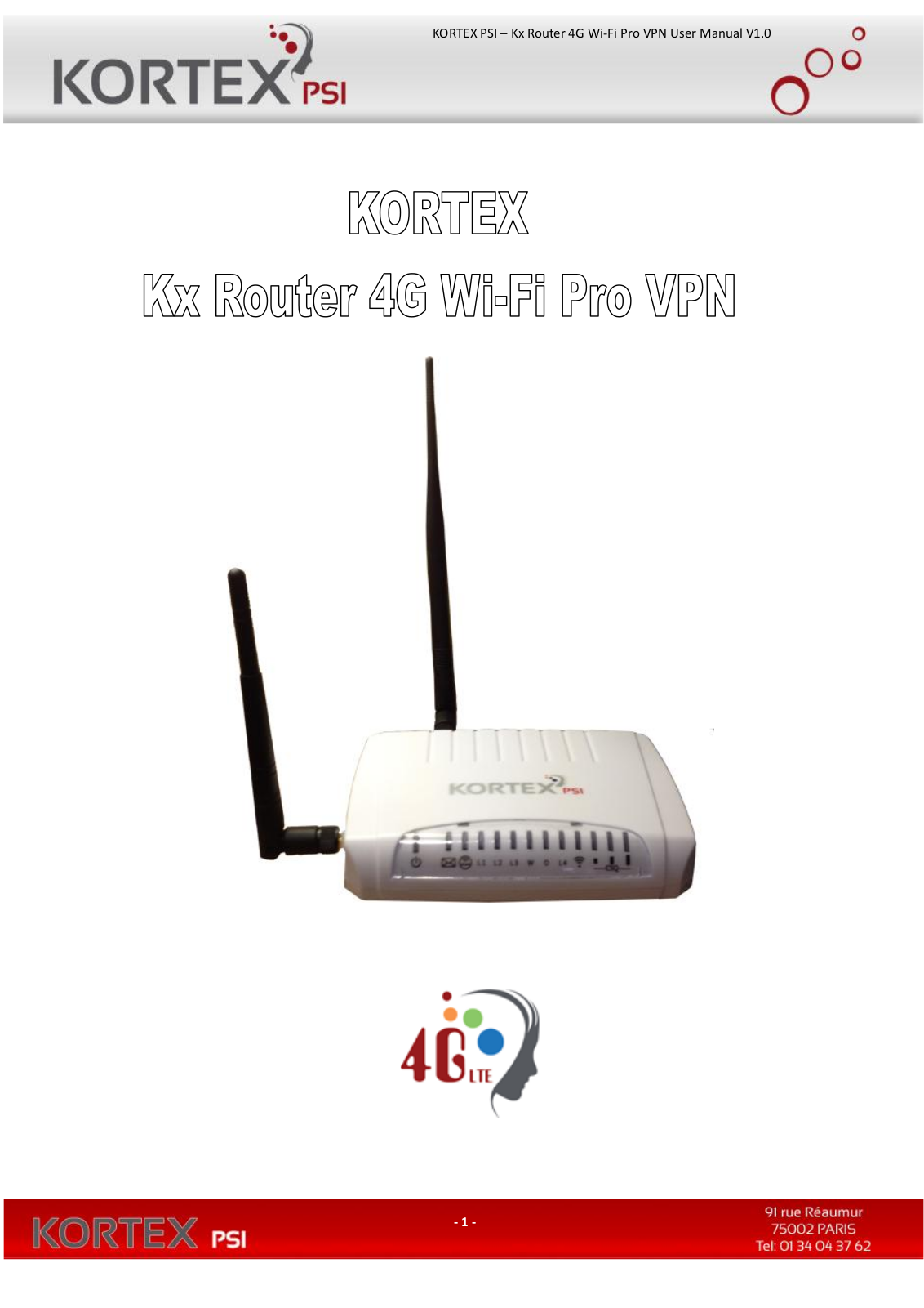 Kortex PSI Kx Router 4G Wi-Fi Pro VPN User Manual