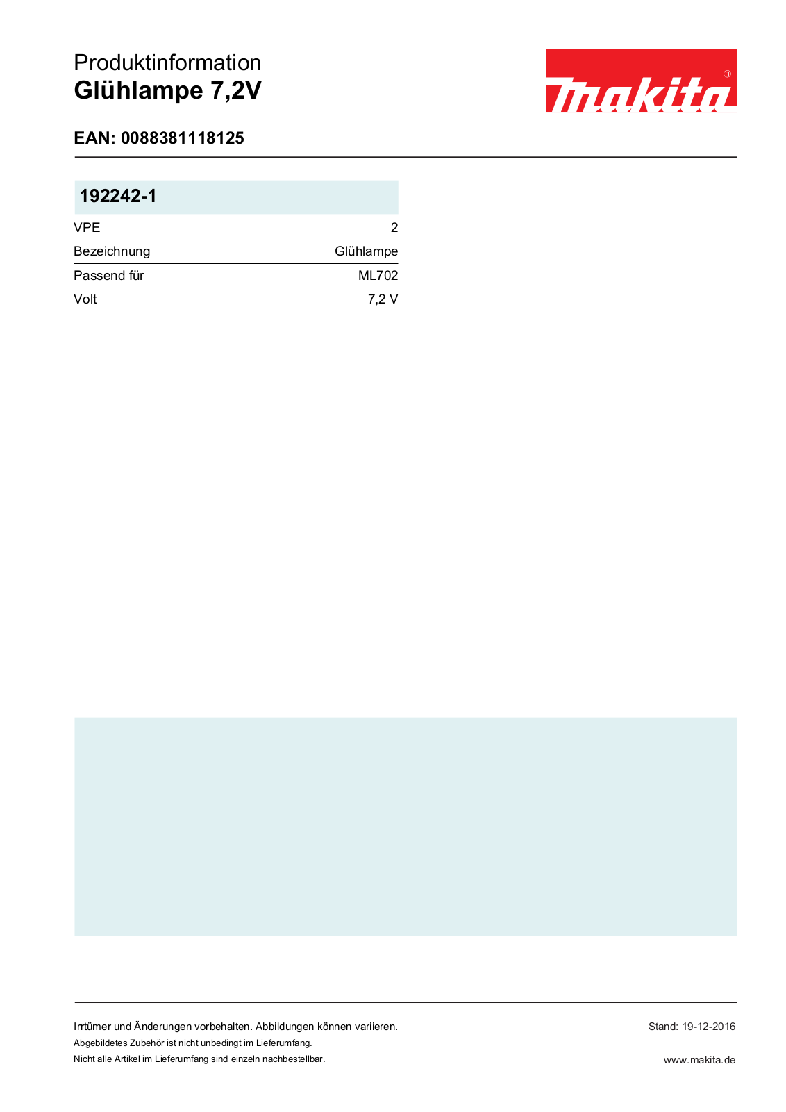 Makita 192242-1 Produkt information