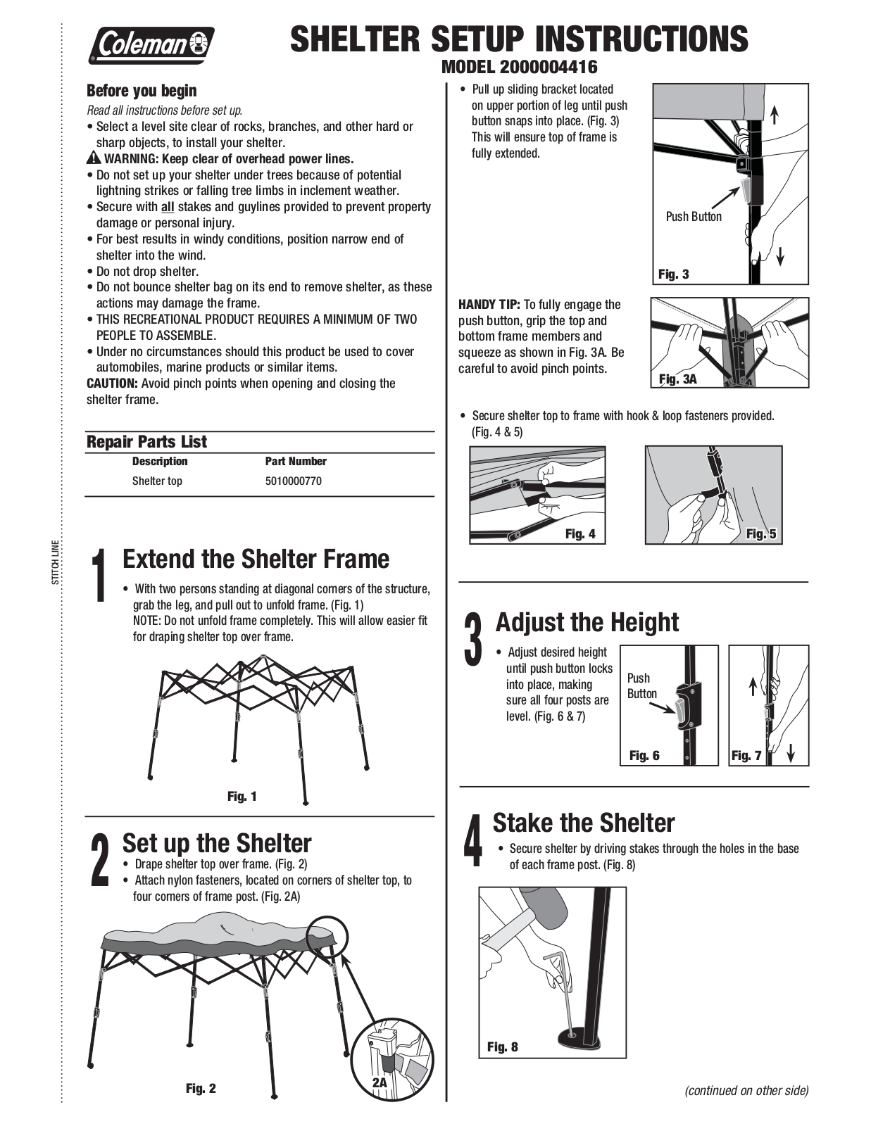 Coleman 2000004416 Owner's Manual