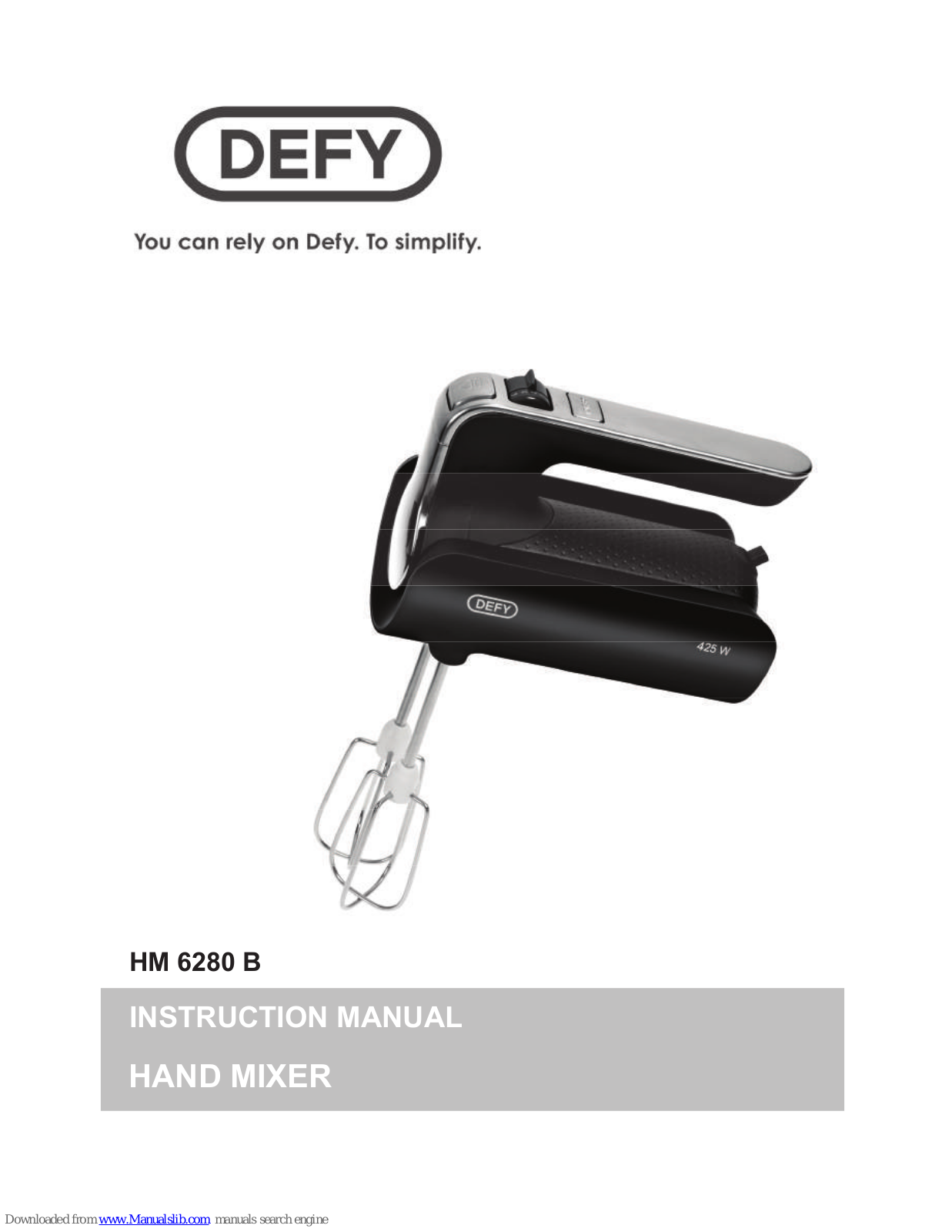 Defy HM 6280 B Instruction Manual