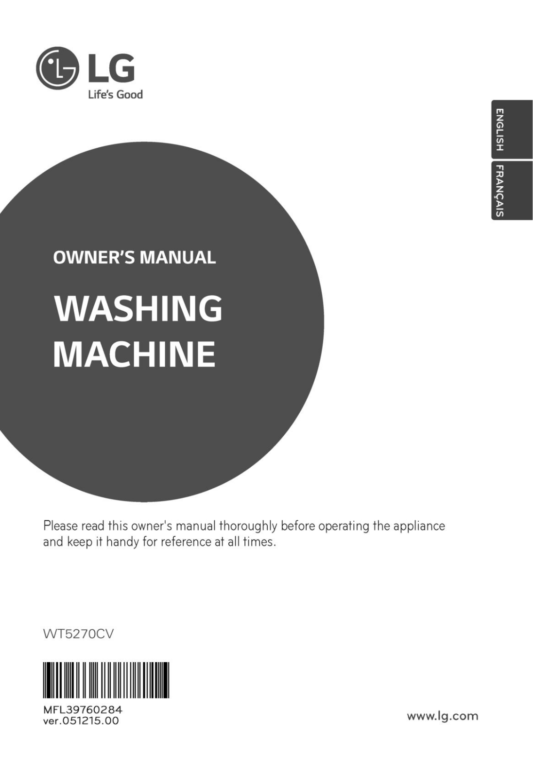 LG WT5270CV Owner’s Manual