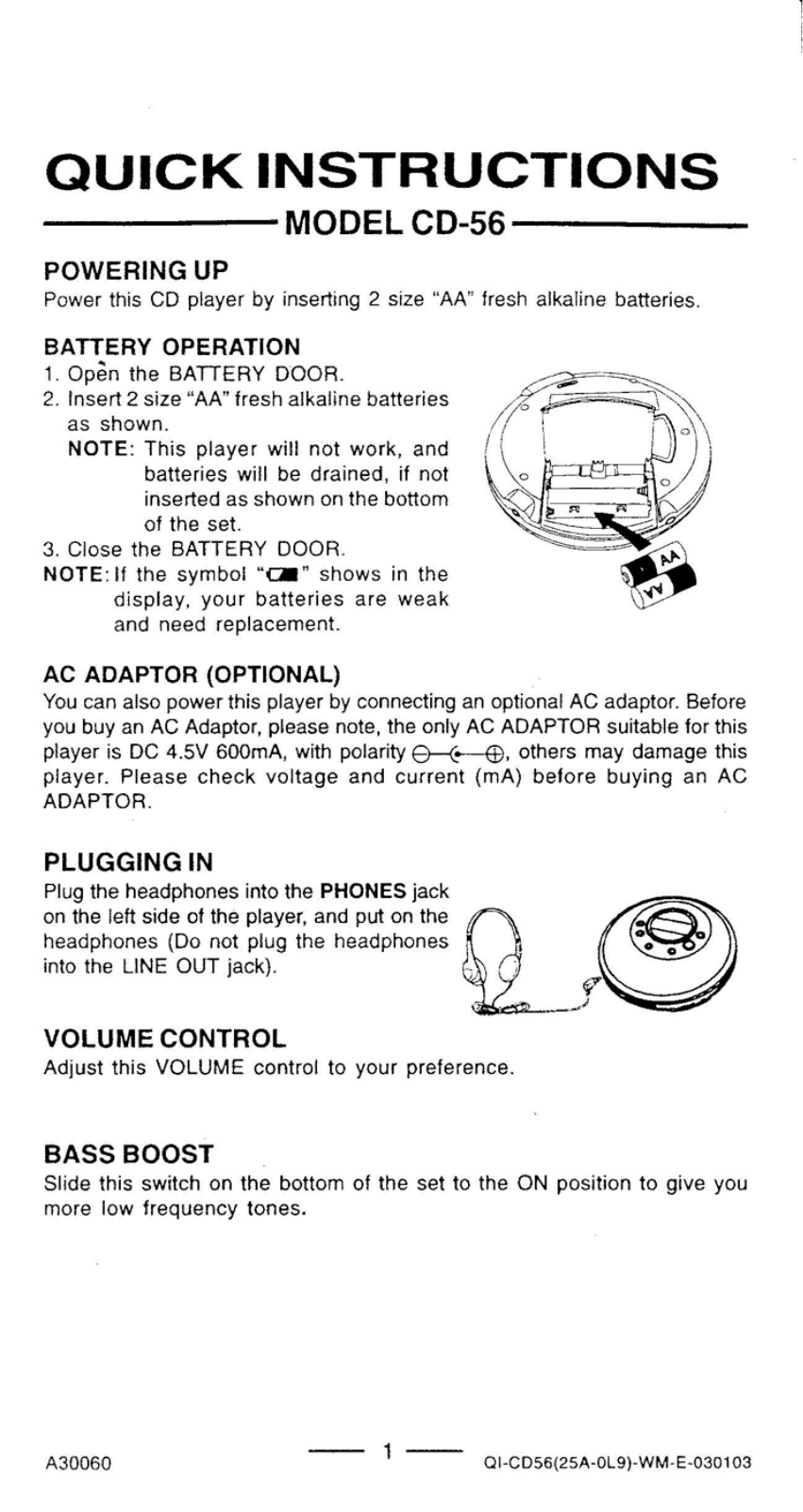 DuraBrand CD-56 Users Manual