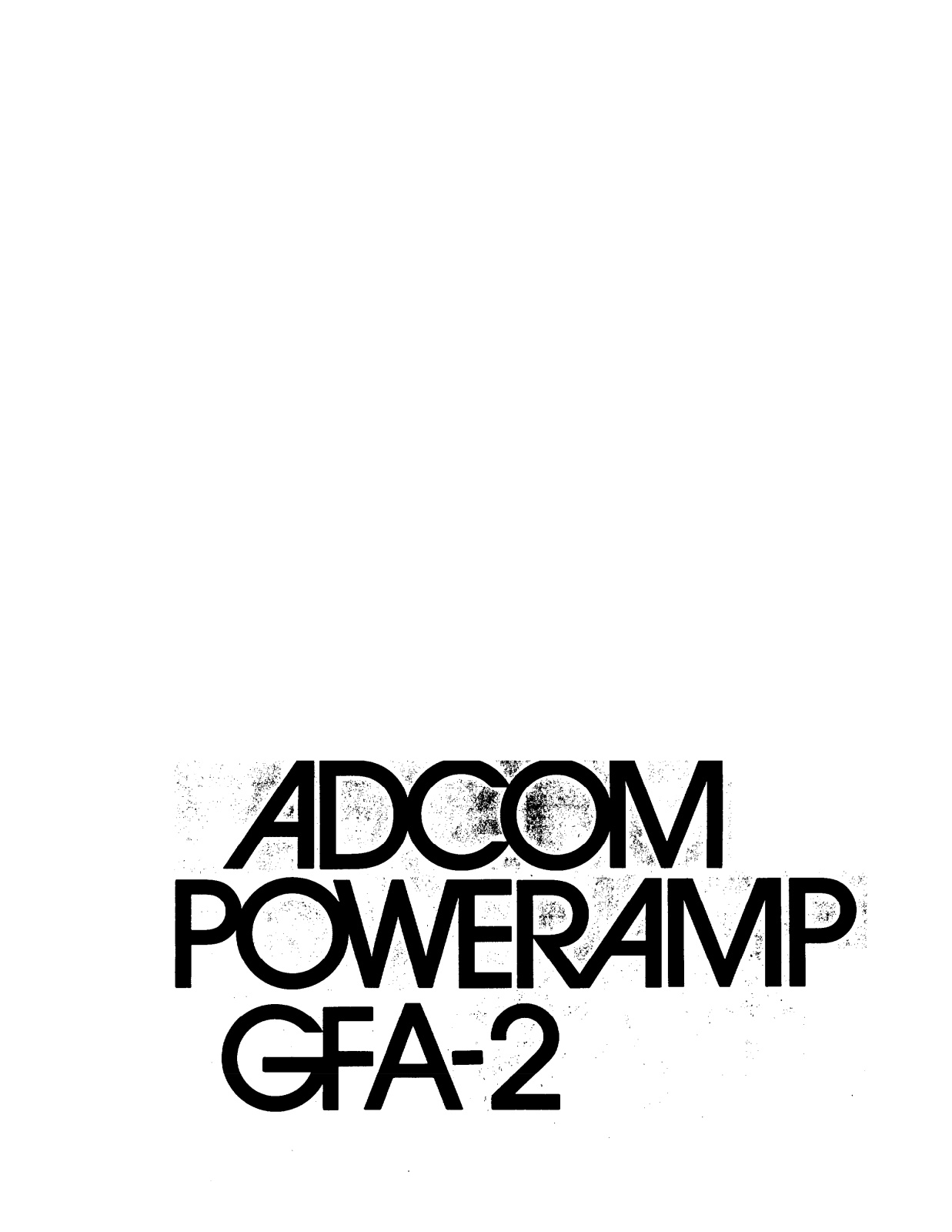 Adcom GFA-2 User Manual