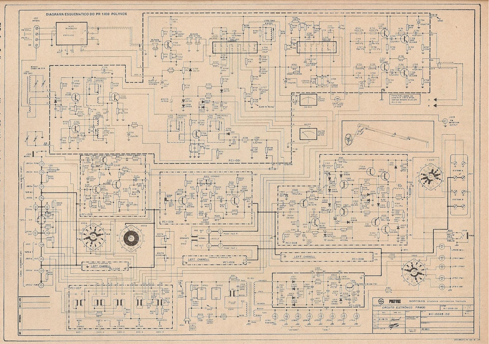 Polyvox PR1800S Schematic