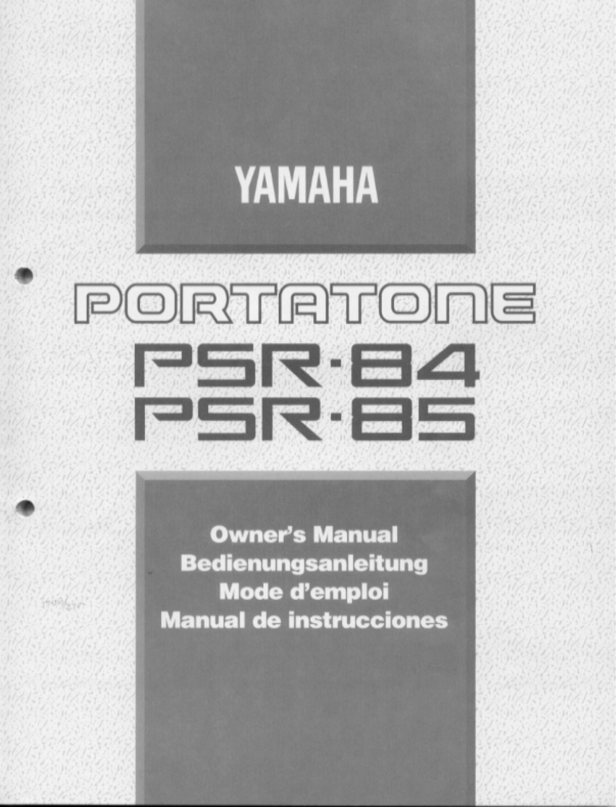 Yamaha PSR-84, PSR-85 User Manual