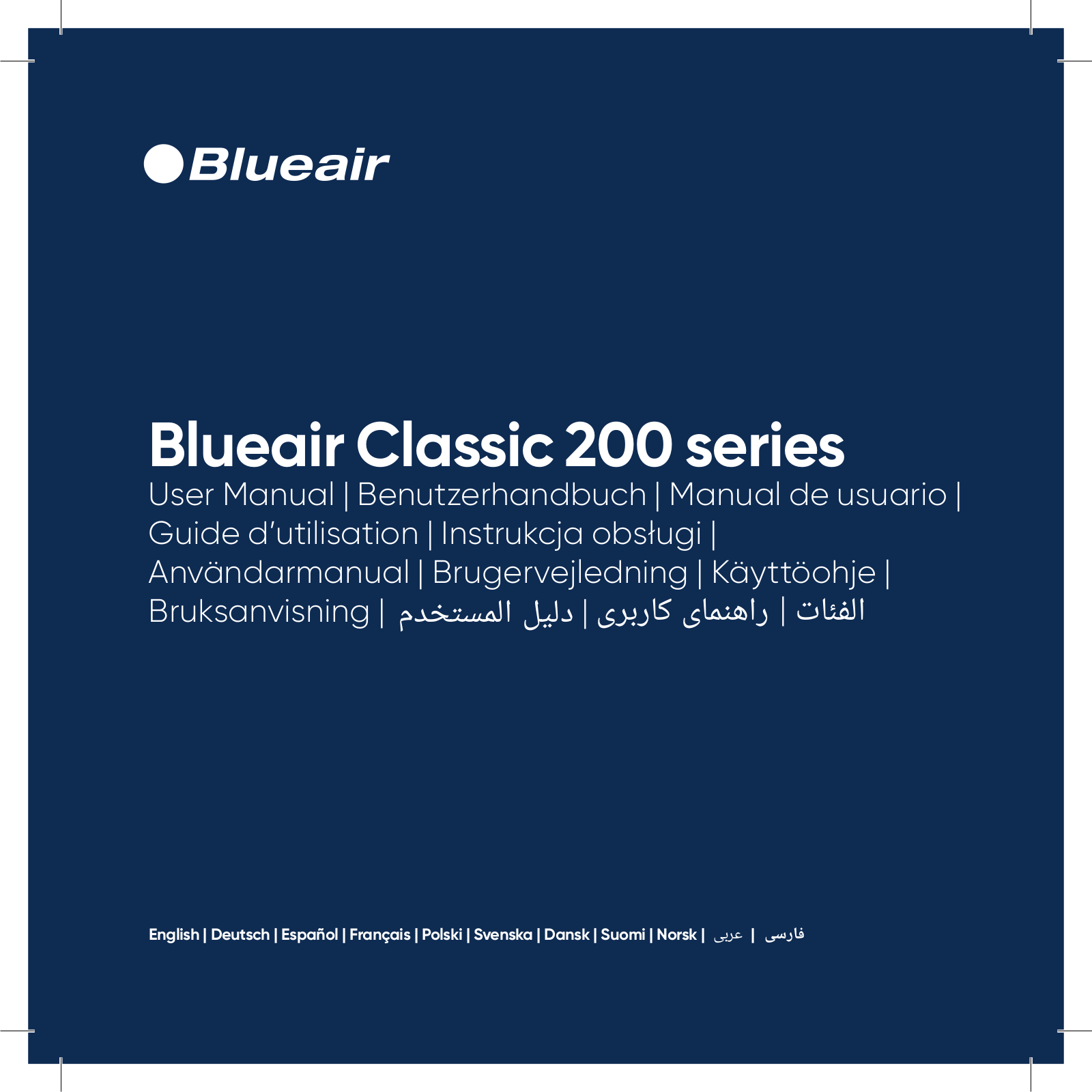 Blueair Classic 290i, Classic 280i, Classic 200, Classic 205 User Manual