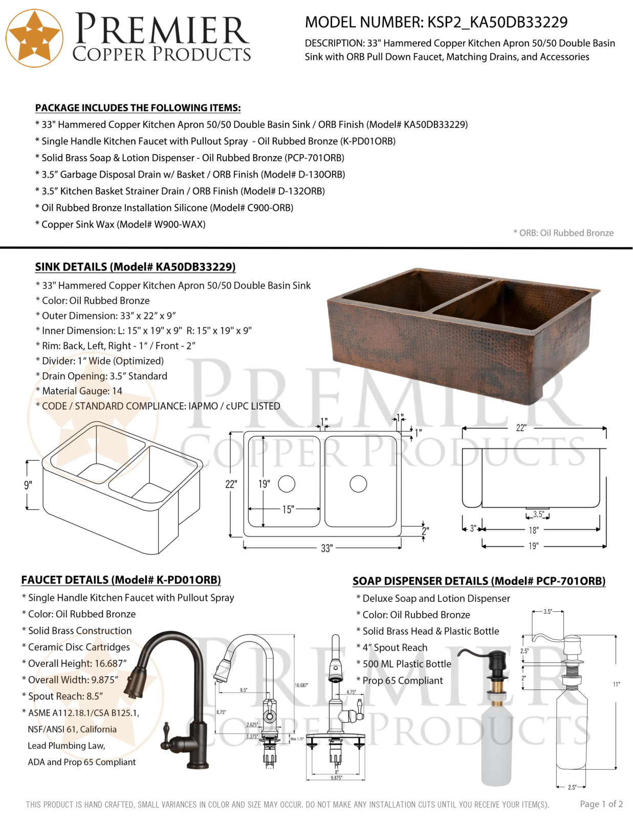 Premier Copper Products IER1428 Specifications - ManualMachine.com