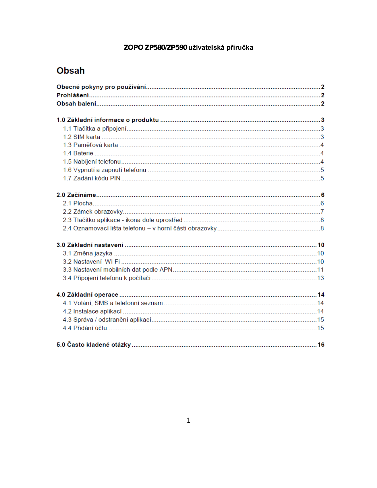 Zopo ZP580, ZP590 User Manual