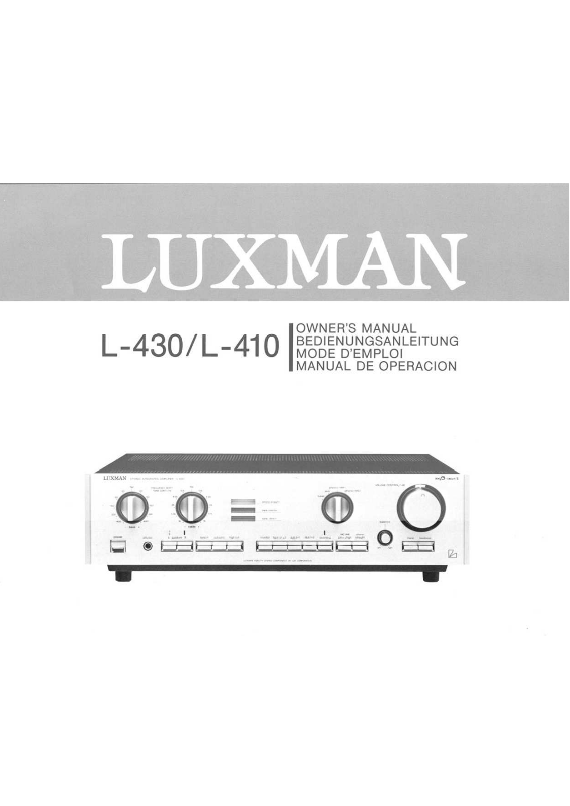Luxman L-430 Owners Manual