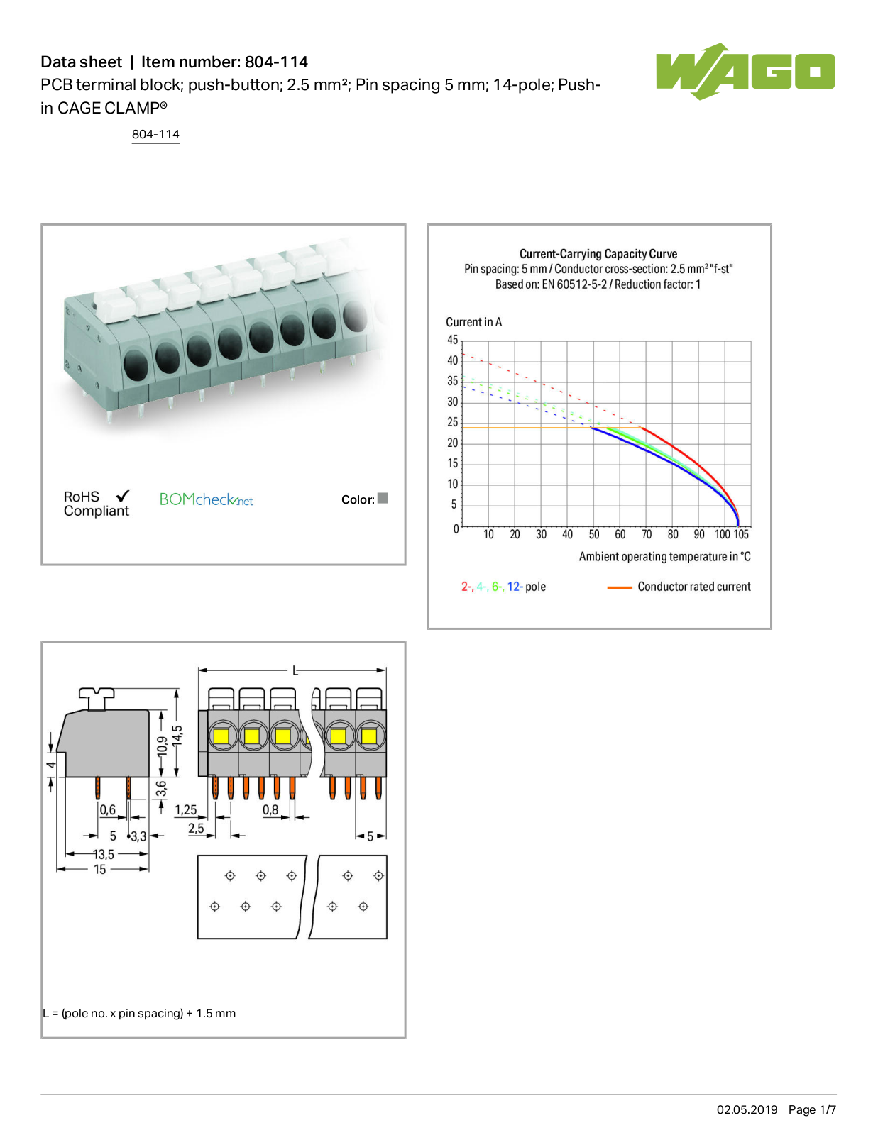 Wago 804-114 Data Sheet