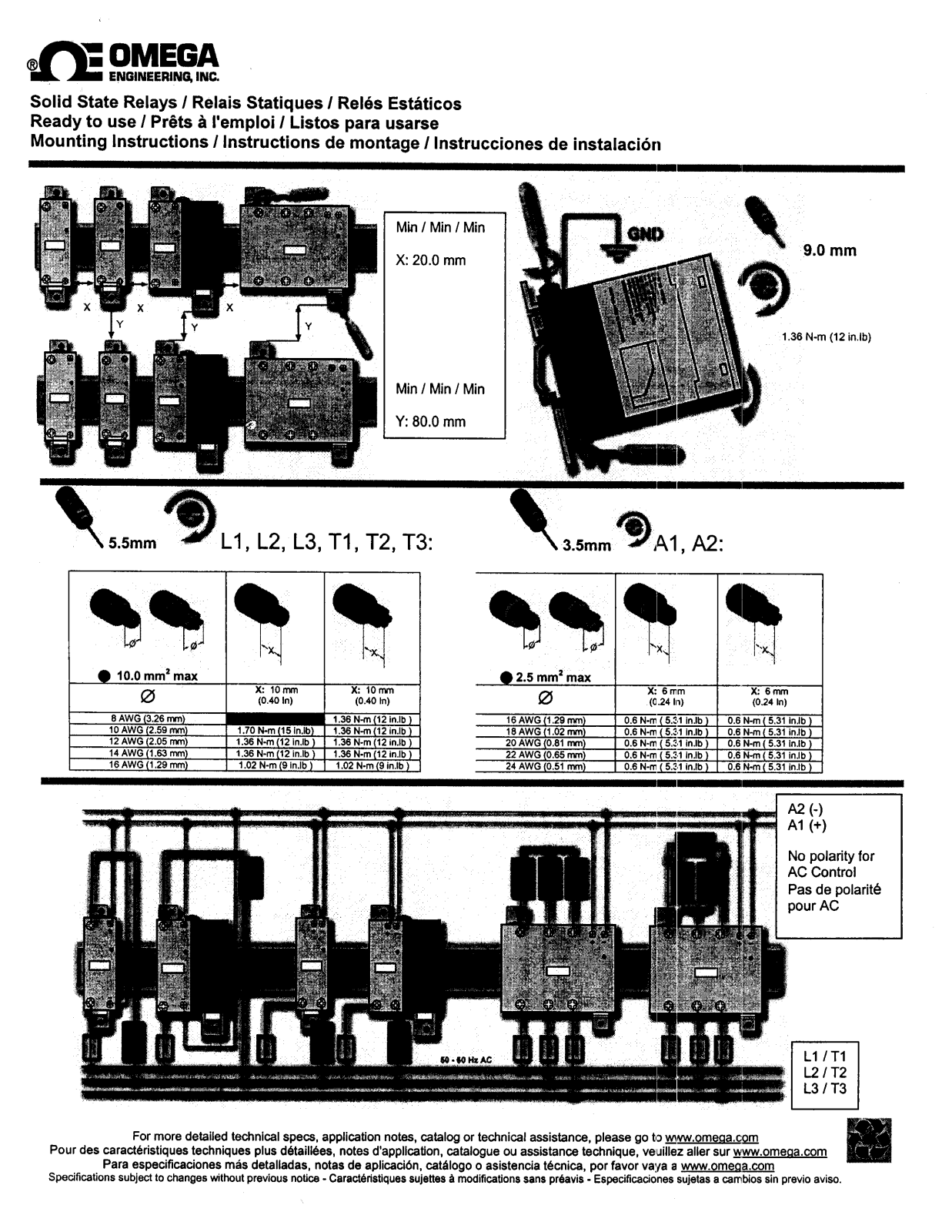 Omega Products SSR3PH600XX26 Installation  Manual