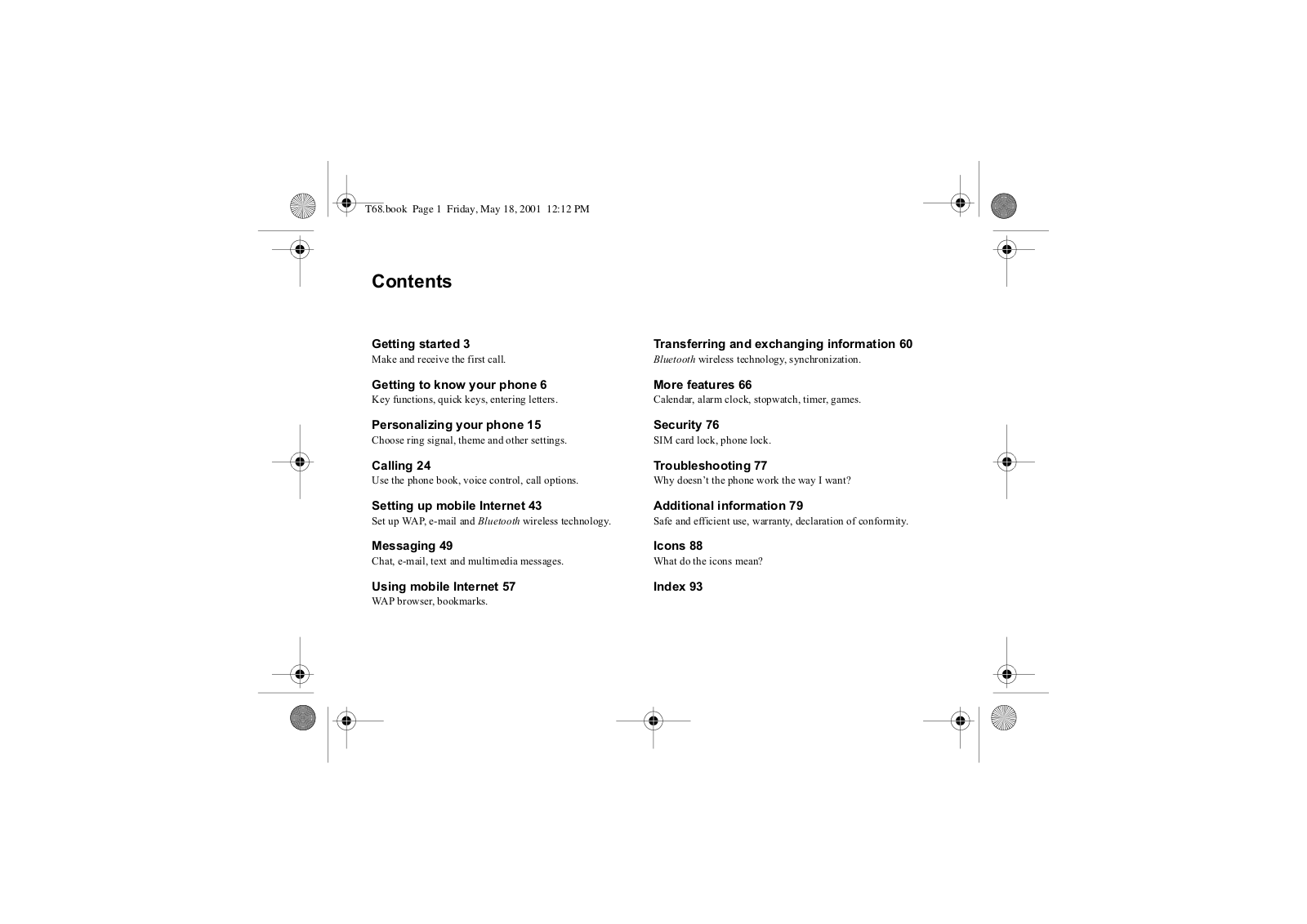 Ericsson T68I, T68 User Manual