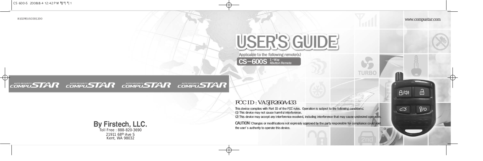 Compustar CS600-S User's Manual