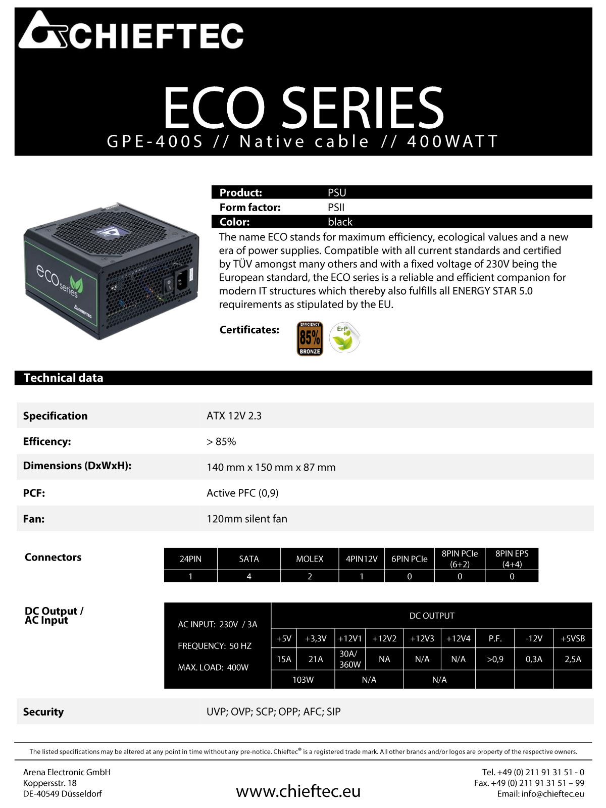 Chieftec GPE-400S User Manual