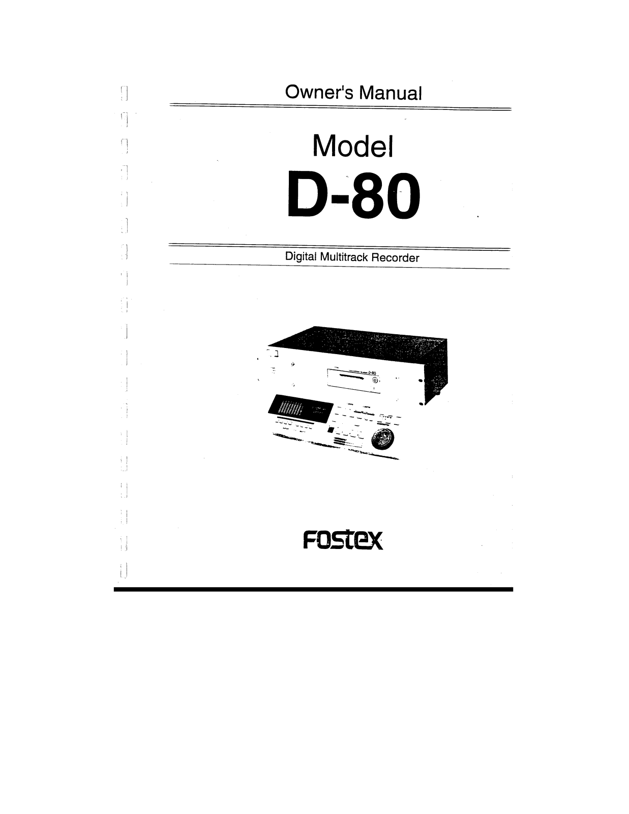 Fostex D-80 Owners Manual